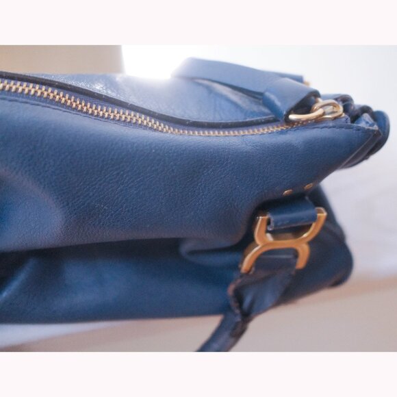 CHLOE MARCIE BAG Medium Calf Leather in a Stunning Blue Color, Gently Used - Picture 9 of 12